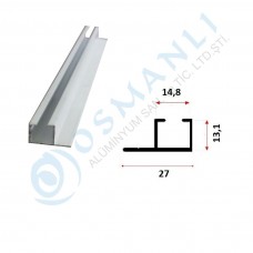 Alüminyum Tekli Korniş 27mm