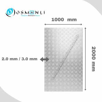 1000 mm * 2000 mm 2.0 mm- 3.0 mm kalınlık  Al&uuml;minyum &Ccedil;eta Plaka